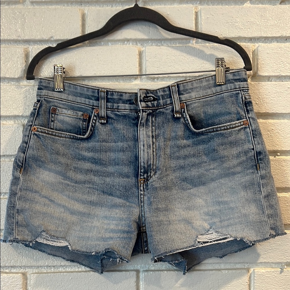 Rag & Bone Distressed Denim Shorts raw hem size 27 Dre low rise
